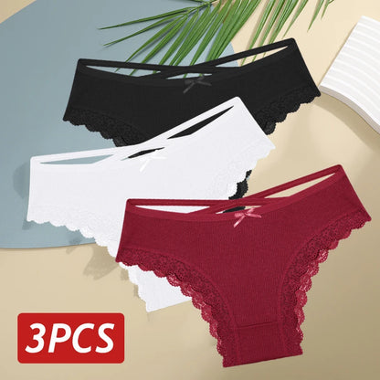 Lace Brazilian Panties Women Low Rise Cotton Underwear