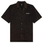 Script Camp Collar Shirt - Jet Black