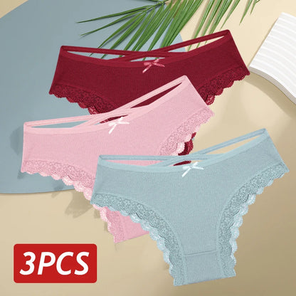 Lace Brazilian Panties Women Low Rise Cotton Underwear