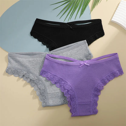 Lace Brazilian Panties Women Low Rise Cotton Underwear