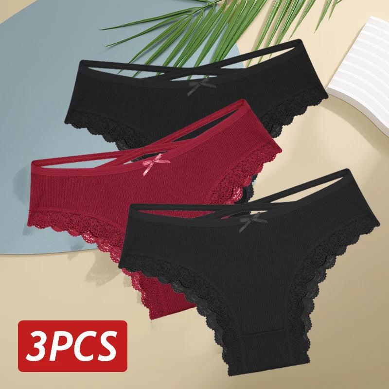 Lace Brazilian Panties Women Low Rise Cotton Underwear