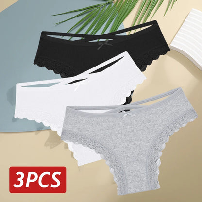 Lace Brazilian Panties Women Low Rise Cotton Underwear