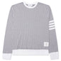 Seersucker Loopback 4-Bar Crew Neck Sweatshirt - Light Grey