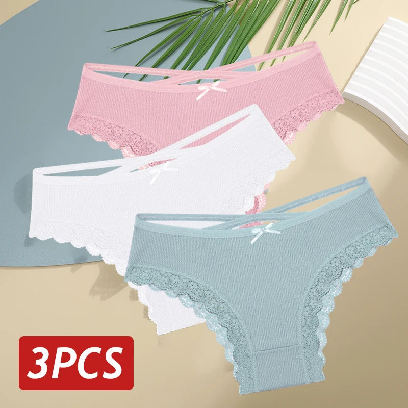 Lace Brazilian Panties Women Low Rise Cotton Underwear