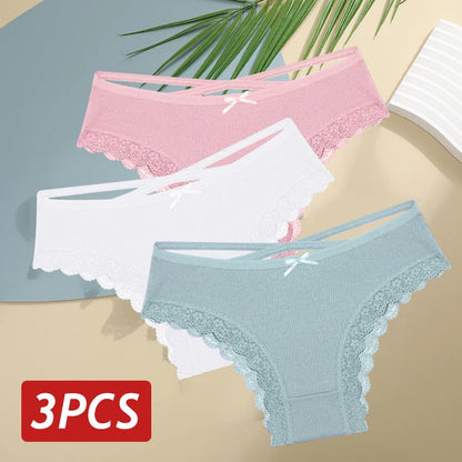 Lace Brazilian Panties Women Low Rise Cotton Underwear