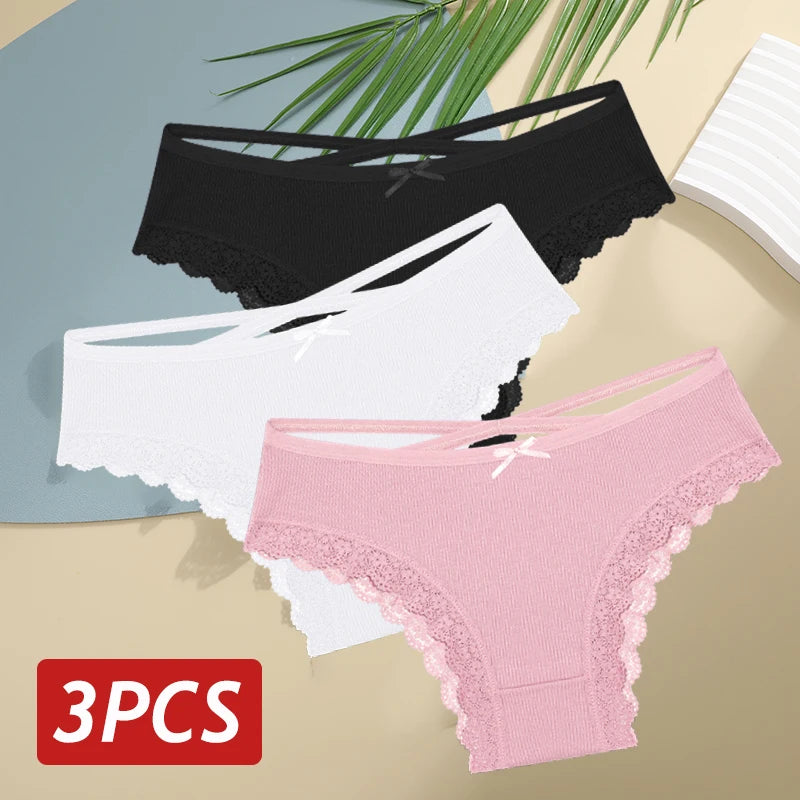 Lace Brazilian Panties Women Low Rise Cotton Underwear