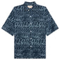 Bleached Echoes Organic Poplin Bowling Shirt - Blue Kyanite