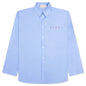 Light Blue Organic Poplin Shirt With Peeping Logo - Iris/Blue