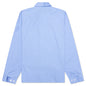 Organic Poplin Zip Shirt With Hidden Logo- Iris/Blue
