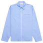 Organic Poplin Zip Shirt With Hidden Logo- Iris/Blue