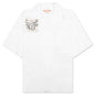 Poplin Bowling Shirt with Dante Patch - Lily White