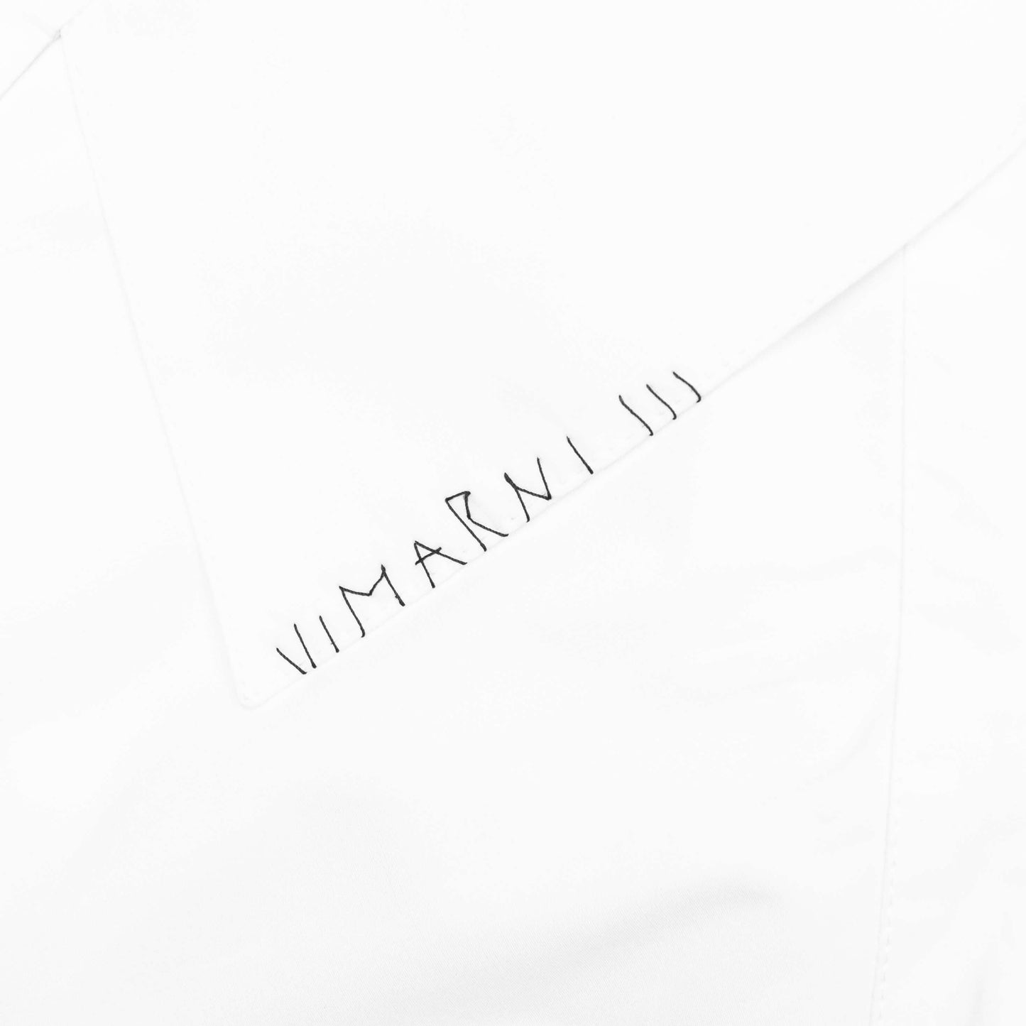 Poplin Bowling Shirt with Mended Patch - Lily White
