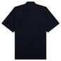 Curved Hem Nylon Short Sleeve Shirt - Navy/White