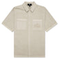 Short Sleeve Cotton Overshirt - Beige