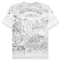 Short Sleeve Printed Crew Neck Mesh Top - Tattoo