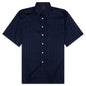 Cotton Voile Shirt With Stripes - Navy