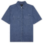 Logo Embroidered Short-Sleeve Shirt - Denim Blue