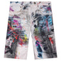 Denim Shorts - White/Multi