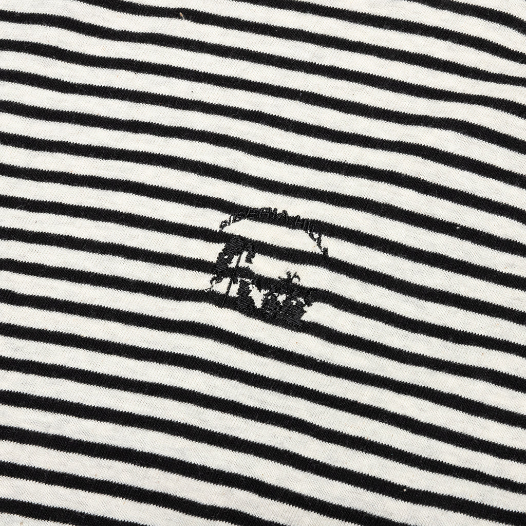 Striped Logo L/S Tee - Grey Striped