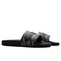 Slide Flat Sandals - Black/Khaki