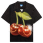 Smiley Cherries S/S Button Up - Black
