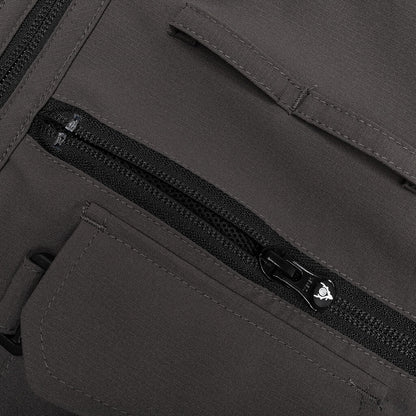 Multi-Pocket Zipped 2 Way Jacket - Charcoal