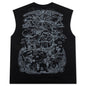 Tarot Print Cotton Tank Top- Black