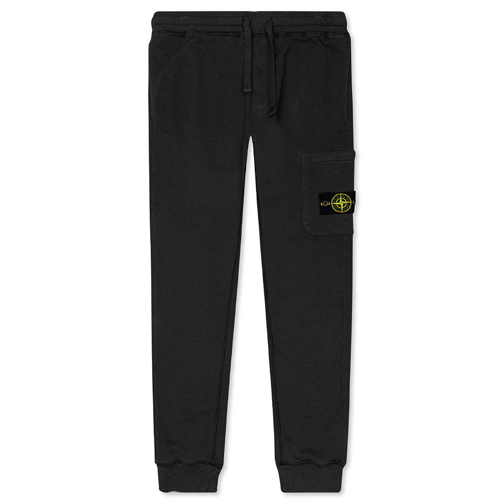 Cotton Fleece Cargo Pants - Black
