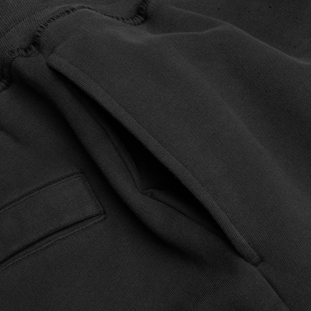 Cotton Fleece Cargo Pants - Black