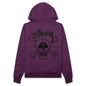 Skull & Bones Pigment Dyed Hoodie - Purple