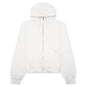 Reverse Applicated Stitch Logo Zipped Hoodie - Ecru