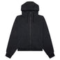 Reverse Applicated Stitch Logo Zipped Hoodie - Washed Black