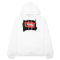 Painted On Collage Red Logo Hoodie - Lily White