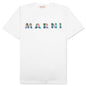White Cotton T-Shirt With Gingham Logo - Lily White