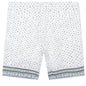 Printed Seersucker Cotton Bermuda Shorts - Cream/Green