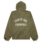 Textured Nylon Hooded Coaches Jacket - Military