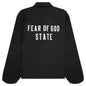 Textured Nylon Trucker Jacket - Black