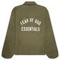 Textured Nylon Trucker Jacket - Military