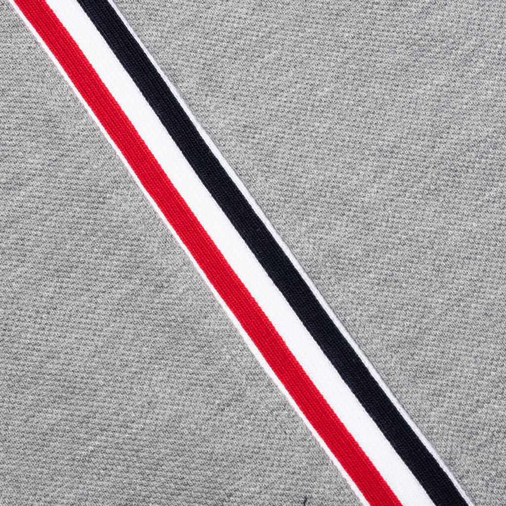 Center Back Stripe Pique Tee - Light Grey