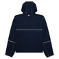 Contrast White Stitching Oversized Zip Up Track Jacket - Navy