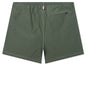 Contrast White Stitching Track Shorts - Dark Green