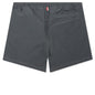 Contrast White Stitching Track Shorts - Med Grey