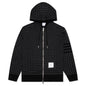 Cotton Gunclub Check Jacquard 4-Bar Zip Hoodie - Black