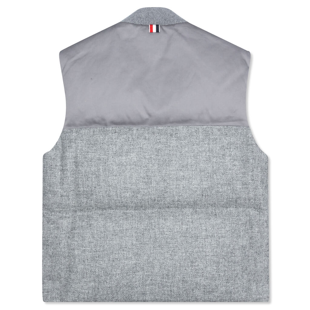 Downfilled Snap Front Vest - Light Grey
