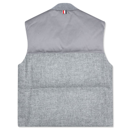 Downfilled Snap Front Vest - Light Grey