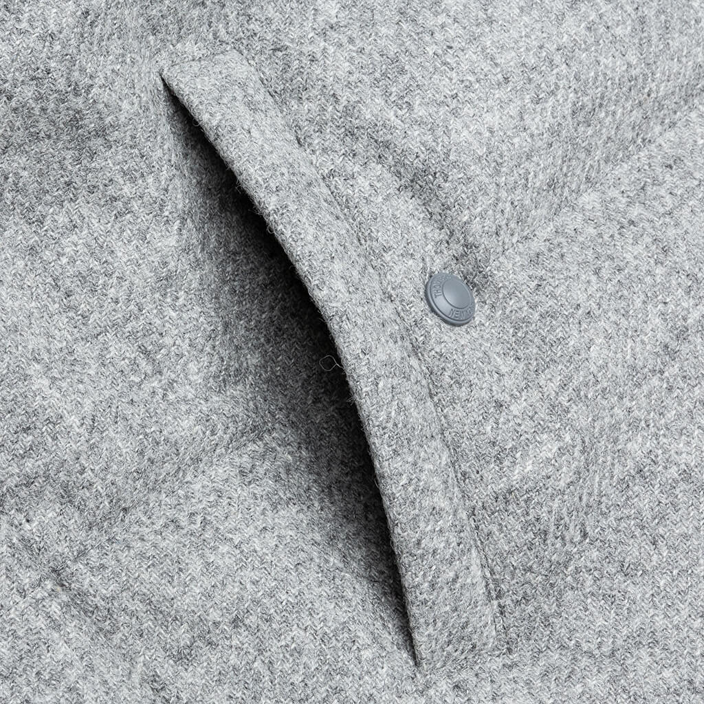 Downfilled Snap Front Vest - Light Grey