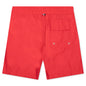 Drawcord Waist Swim Short w/ Solid Swim Tech - Red
