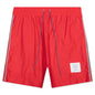 Drawcord Waist Swim Short w/ Solid Swim Tech - Red