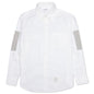 Elbow Patch Straight Fit Button Down L/S Shirt - White