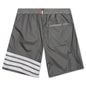 Mid Thigh 4 Bar Shorts - Silver